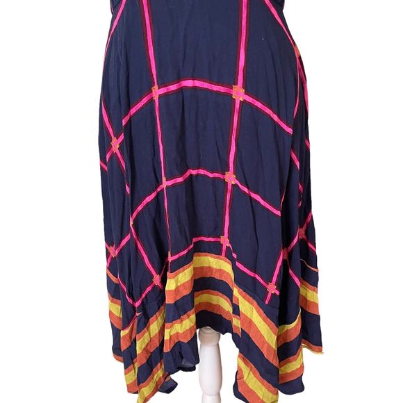 HD in Paris 2 Midi Dress Striped Pane A-Line Blue Flowy Anthropologie - Picture 10 of 11